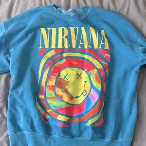 Urban outfitters blue oversized nirvana sweatshirt